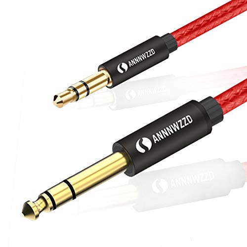 ANNNWZZD 3.5mm to 6.35mmTRS Stereo Audio Cable 10 Foot,6.35 1/4 Male to 3.5 1/8 Male Aux Jack -(10ft/10FT)