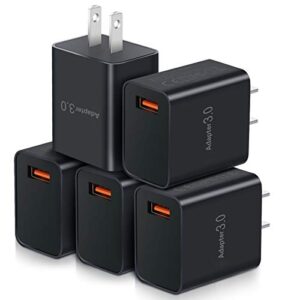 okray 5-pack 18w fast charge 3.0 adapter quick charging blocks usb wall charger power adapter compatible with iphone 14/13/12/11/xr/xs/ipad, samsung galaxy s22/21/20/10/s9/s8 note 20/10/9, g8/v50thinq