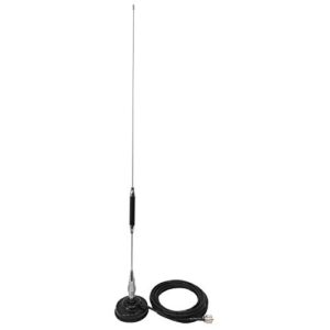 nagoya cb-72 28″ cb antenna (26-28 mhz), center coil-loaded heavy duty spring with magnetic mount, includes 18′ of rg-58a/u cable with a pl-259 connector