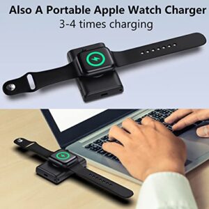 Mini Portable Apple Watch and Phone Charger, Compact & Lightweight, 3000mAh Wireless Magnetic Power Bank for iPhone 14/13/12/Apple Watch Ultra/Series 8 7 6 SE 5 4, Mag-Safe Battery Pack Travel Charger