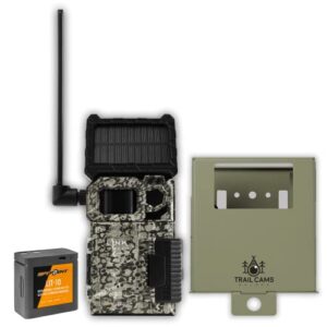 spypoint link-micro-s-lte solar cellular trail camera with lit-10 battery and security steel case (link-micro-s-lte-v)
