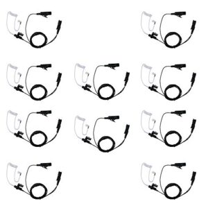 klykon covert acoustic tube two wire earpiece headset mic ptt for motorola radio xpr3500 xpr3000 xpr3300 xpr3300e xpr3500e walkie talkie 10 pack