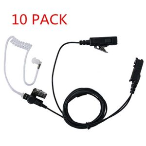 Klykon Covert Acoustic Tube Two Wire Earpiece Headset Mic PTT for Motorola Radio XPR3500 XPR3000 XPR3300 XPR3300e XPR3500e walkie Talkie 10 Pack