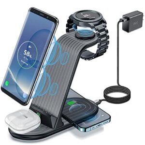 wireless charger, zhike 4 in 1 20w wireless charging station compatible with galaxy phone/watch/buds, charger dock for s22/s21/note 20/note 10, galaxy watch 4/3,gear s5/s4/s3/sport,active 2/1 and buds
