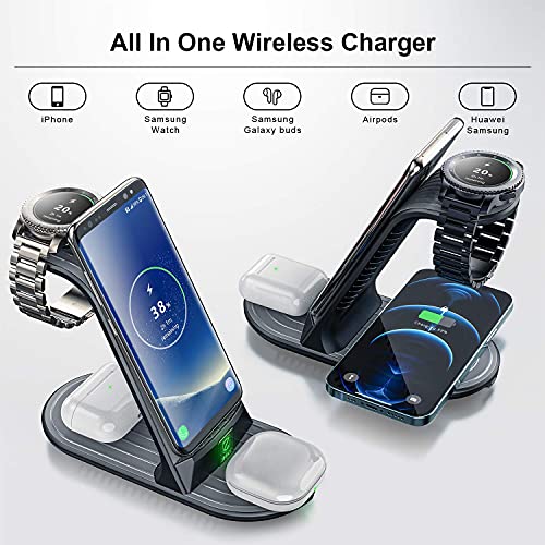 Wireless Charger, ZHIKE 4 in 1 20W Wireless Charging Station Compatible with Galaxy Phone/Watch/Buds, Charger dock for S22/S21/Note 20/Note 10, Galaxy Watch 4/3,Gear S5/S4/S3/sport,Active 2/1 and Buds