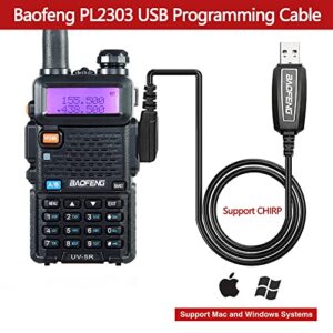 6Pack BAOFENG UV-5R Ham Radio Long Range Walkie Talkie FCC ID Handheld Two Way Radio with 6 Way Multi Gang Charger，Programming Cable