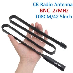 abbree tactical antenna 27mhz 42.5-inch for cb handheld/portable radio with bnc connector compatible with cobra midland uniden anytone cb radio