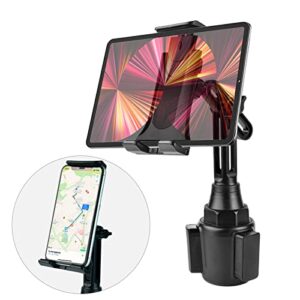 lequiven car cup phone holder tablet cup holder mount compatible for samsung s23 ultra/s23/s22 ultra/z fold 4/s22/s21/s20/ipad/ipad mini 6/iphone 14 pro max 13 12 series and other devices under 13″