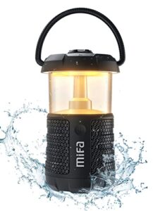 mifa portable bluetooth speakers, loud wireless bluetooth speaker ipx7 waterproof with tws, 38hrs playtime, bt5.3, tf card slot for camping, travel and jobsite, black