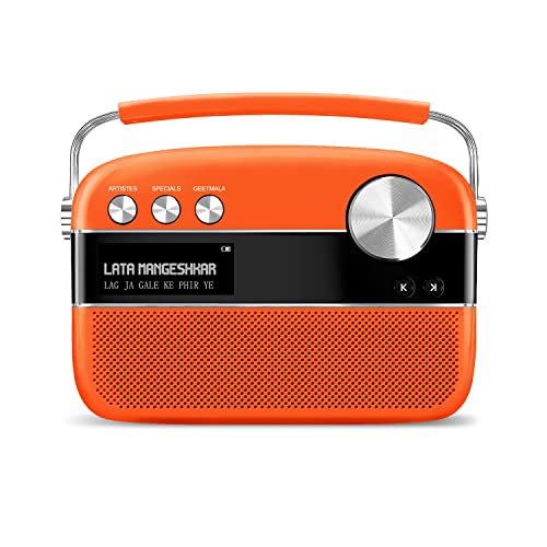 Saregama Carvaan Premium (Pop Color Range) Hindi - Portable Music Player with 5000 Preloaded Songs, FM/BT/AUX (Candy Orange)