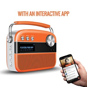 Saregama Carvaan Premium (Pop Color Range) Hindi - Portable Music Player with 5000 Preloaded Songs, FM/BT/AUX (Candy Orange)