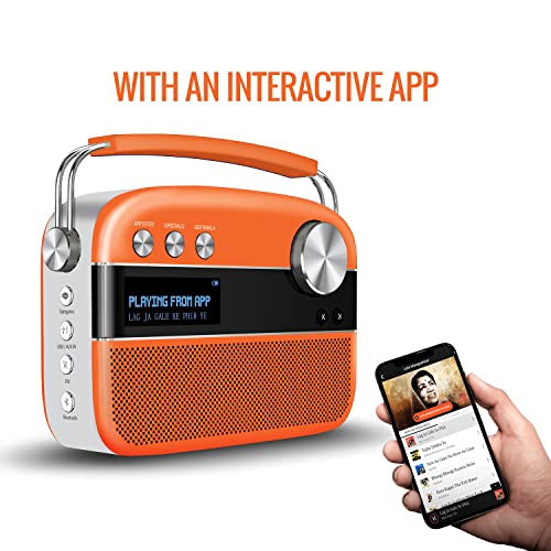 Saregama Carvaan Premium (Pop Color Range) Hindi - Portable Music Player with 5000 Preloaded Songs, FM/BT/AUX (Candy Orange)