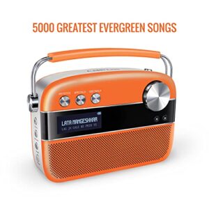 Saregama Carvaan Premium (Pop Color Range) Hindi - Portable Music Player with 5000 Preloaded Songs, FM/BT/AUX (Candy Orange)