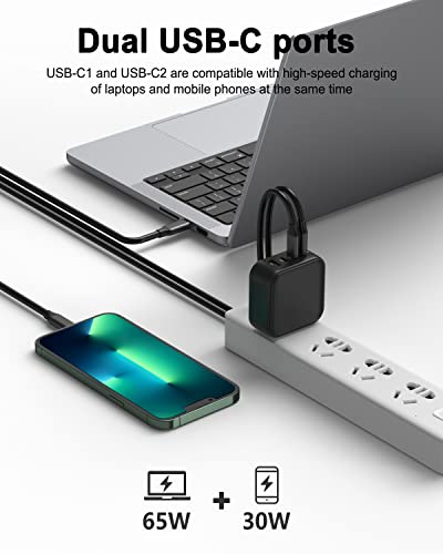 100W USB C Wall Charger, PD 3.0 PPS 4-Port GaN Super Fast Charger Type C Charging Station Foldable Power Adapter Travel Charger Block for MacBook Pro Air, iPhone 13, iPad Samsung Pixel Lenovo HP Dell