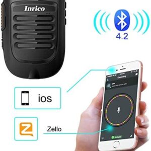 ANYSECU Inrico Wireless PTT Microphone B01 iOS Version Wireless PTT Button Zello mic Zello ptt Button Speaker for iOS and Android Phone