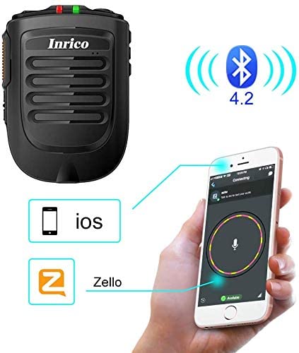 ANYSECU Inrico Wireless PTT Microphone B01 iOS Version Wireless PTT Button Zello mic Zello ptt Button Speaker for iOS and Android Phone