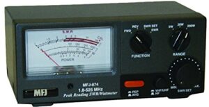 mfj-874 rf power & swr meter for 1.8-525mhz – hf/vhf/uhf 200w