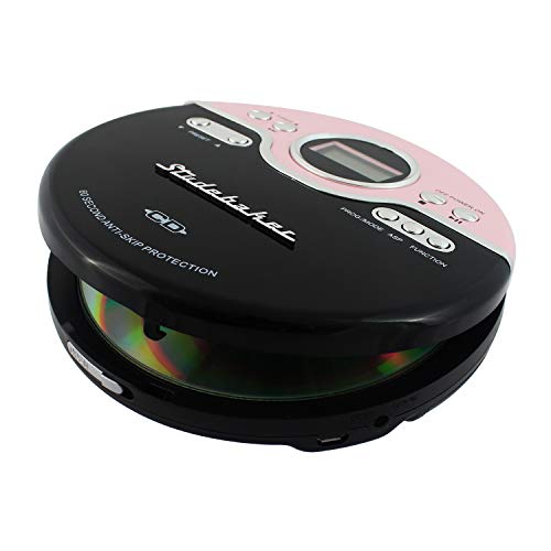 Studebaker SB3703PB Retro Joggable Personal CD Player with FM Radio - Pink/Black