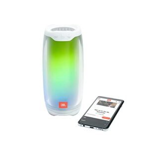 JBL Pulse 4 Waterproof Portable Bluetooth Speaker with Light Show - White (Renewed)