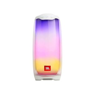 JBL Pulse 4 Waterproof Portable Bluetooth Speaker with Light Show - White (Renewed)