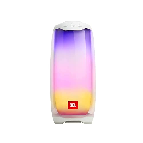 JBL Pulse 4 Waterproof Portable Bluetooth Speaker with Light Show - White (Renewed)