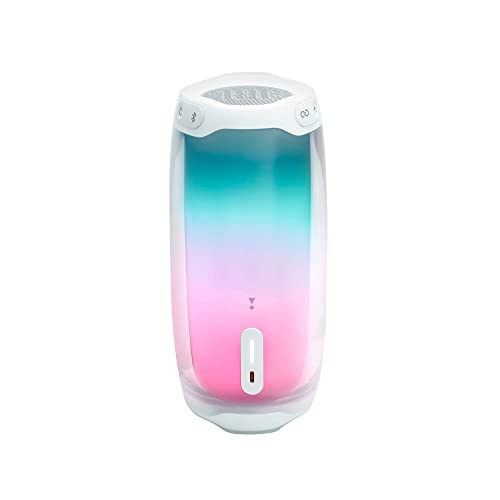 JBL Pulse 4 Waterproof Portable Bluetooth Speaker with Light Show - White (Renewed)