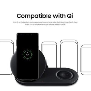 SAMSUNG Wireless Charger DUO Fast Charge Stand & Pad Universally Compatible with Qi Enabled Phones and Select SAMSUNG Watches (US Version), Black