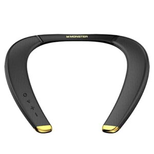 monster boomerang petite neckband bluetooth speakers, neck speaker with 15h playtime, aptx high fidelity 3d stereo sound, low latency, built-in mic, ipx5 waterproof wearable speaker for home outdoor