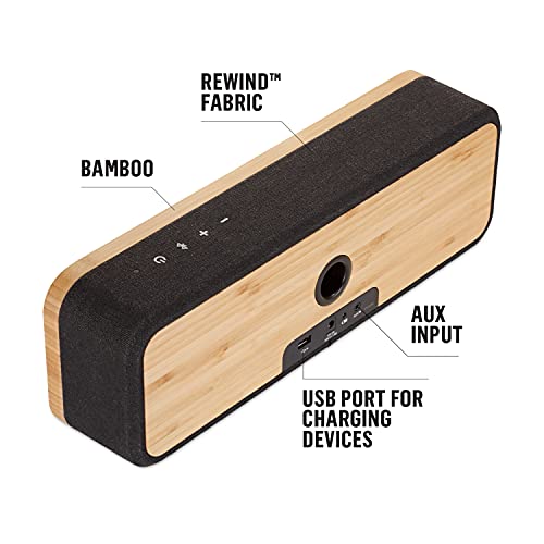 House of Marley Get Together: Portable Speaker with Wireless Bluetooth Connectivity, 8 Hours of Indoor/Outdoor Playtime, and Sustainable Materials, Signature Black