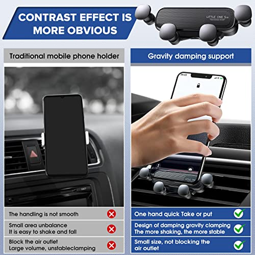 Uisky AA Car Vent Phone Holder 2023 Upgraded Mini Universal Gravity Air Vent Automobile Mount Hands Free Cell Phone Clip Holder for iPhone Android Smartphone