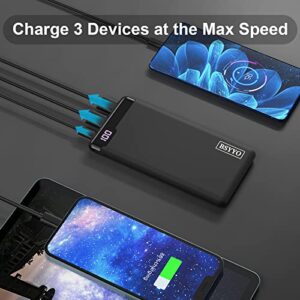 BSYYO Portable Charger,10000mAh Triple 3A Ports Fast Charging USB C Power Bank with LED Display,External Battery Pack Phone Portable Charger for iPhone 12 13 X Plus Google Samsung LG iPad etc.