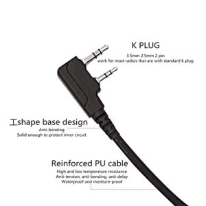 WODASEN Tactical U94 PTT Adapter Push to Talk Button Walkie Talkie Headset Connector Cable for Baofeng UV-3R UV-5R BF-888S Kenwood TK-308 TK-320 TK-2312 TK-3212 2 Pin Jack Two Way Radio Civilian Type