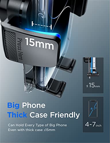 LISEN Car Phone Holder [Anti-Slip Silicone Design] Universal Vent Phone Mount for Car with Acrylic Clear Material Car Mount for iPhone 14 13 12 11 X XR Pro Max Mini 8 7 6 Plus and More