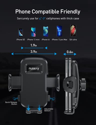 Nulaxy Wireless in-Car Bluetooth FM Transmitter & Nulaxy 2022 Upgraded Vent Friendly Car Phone Holder Mount