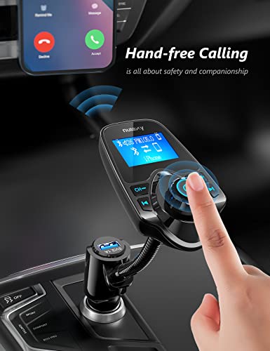 Nulaxy Wireless in-Car Bluetooth FM Transmitter & Nulaxy 2022 Upgraded Vent Friendly Car Phone Holder Mount