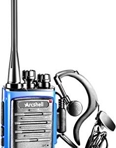 Arcshell Rechargeable Long Range Two-Way Radios with Earpiece Headsets 3 Pack Walkie Talkies Li-ion Battery and Charger Included