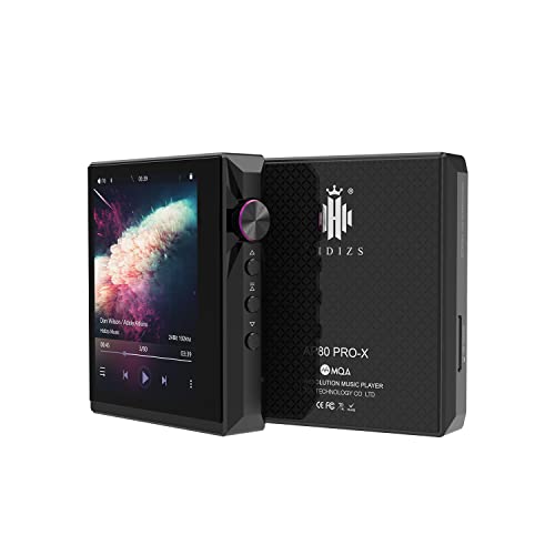 Hidizs AP80 PRO-X Portable Balanced Lossless MQA Bluetooth Music Player with Dual ESS9219C DAC Chips and Supports MQA 8X/LDAC/apt-X/AAC/USB DAC/DSD256/HiBy Link Hi-Res Audio Wireless DAP (Black)