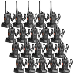 baofeng bf-888s ham two way radio walkie talkie with rechargeable battery and headphone (20 pack)