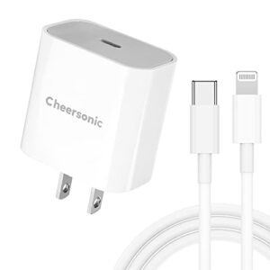 ipad charger iphone charger, 20w usb c fast charger plug, usb c power delivery charging adaptor type c wall charger adapter with 3ft usb c cable for iphone 14/14 pro/14 pro max/13/mini/airpod