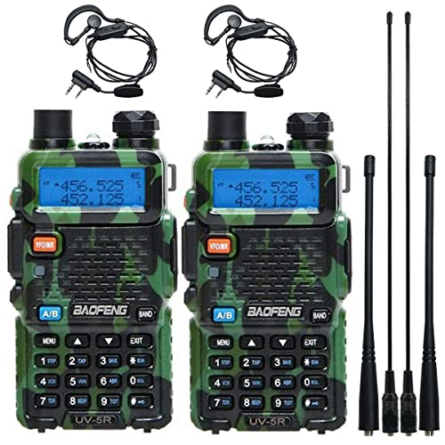 2 Pack Baofeng UV-5R Two Way Radio Camo Portable Ham Radio with 2 Pack 771 Antenna