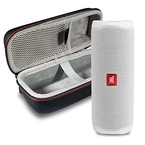 JBL Flip 5 Waterproof Portable Wireless Bluetooth Speaker Bundle with Hardshell Protective Case - White