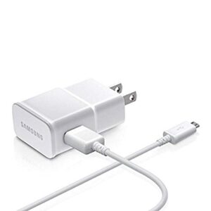 samsung oem 2-amp adapter with 5-feet micro usb data sync charging cables for galaxy s2/s3/s4 active/note 1/2 – non-retail packaging – white