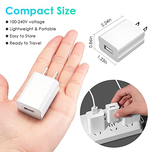 Mubarek USB Wall Charger,Fast Charger Safe USB Charger Block, Compact Fast Charging Block Adapter, Portable Power Adapter Lighting USB Charger Block, Port Charging Block, USB Plug Power Brick