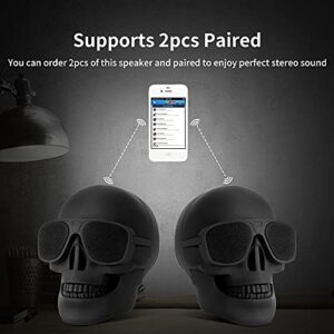 YSEECHENS Skull Speaker Portable Bluetooth Speakers 8W Output Bass Stereo for Desktop PC/Laptop/Mobile Phone/MP3/MP4 Player