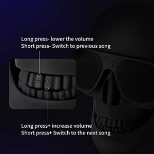 YSEECHENS Skull Speaker Portable Bluetooth Speakers 8W Output Bass Stereo for Desktop PC/Laptop/Mobile Phone/MP3/MP4 Player