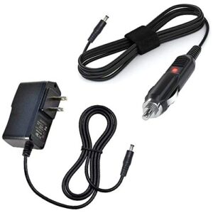 (taelectric) car charger + ac/dc wall power adapter for craig ctft700 potable dvd player 7″