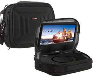 navitech portable dvd player headrest car mount/carry case compatible with the encore 9″ dvd901bmo