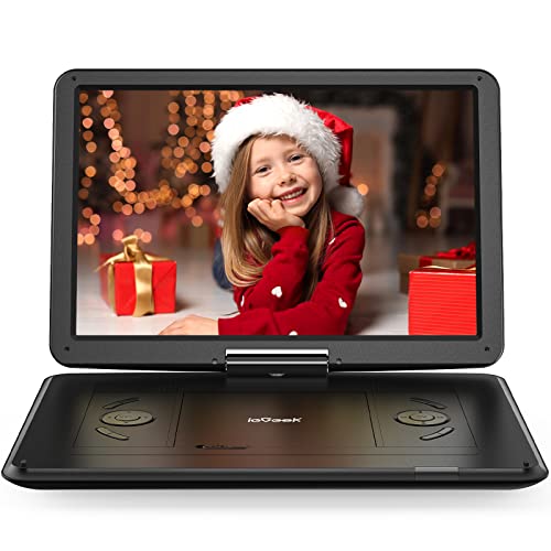 ieGeek 16.9 inch Black Portable DVD Player and 14.1-17.5 inch Carrying Travel Case