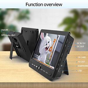 10.5" Dual Portable DVD Player, Arafuna Rechargable Car DVD Player Dual Screen Play A Same or Two Different Movies, Headrest DVD Player for Car with 5-Hour Battery, Support USB/SD, Last Memory