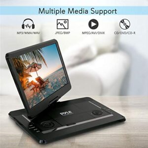 Pyle 17.9” Portable DVD Player, With 15" Swivel Adjustable Display Screen, USB/SD Card Memory Readers, Long Lasting Built-in Rechargeable Battery, Stereo Sound with Remote. (PDV156BK), Black